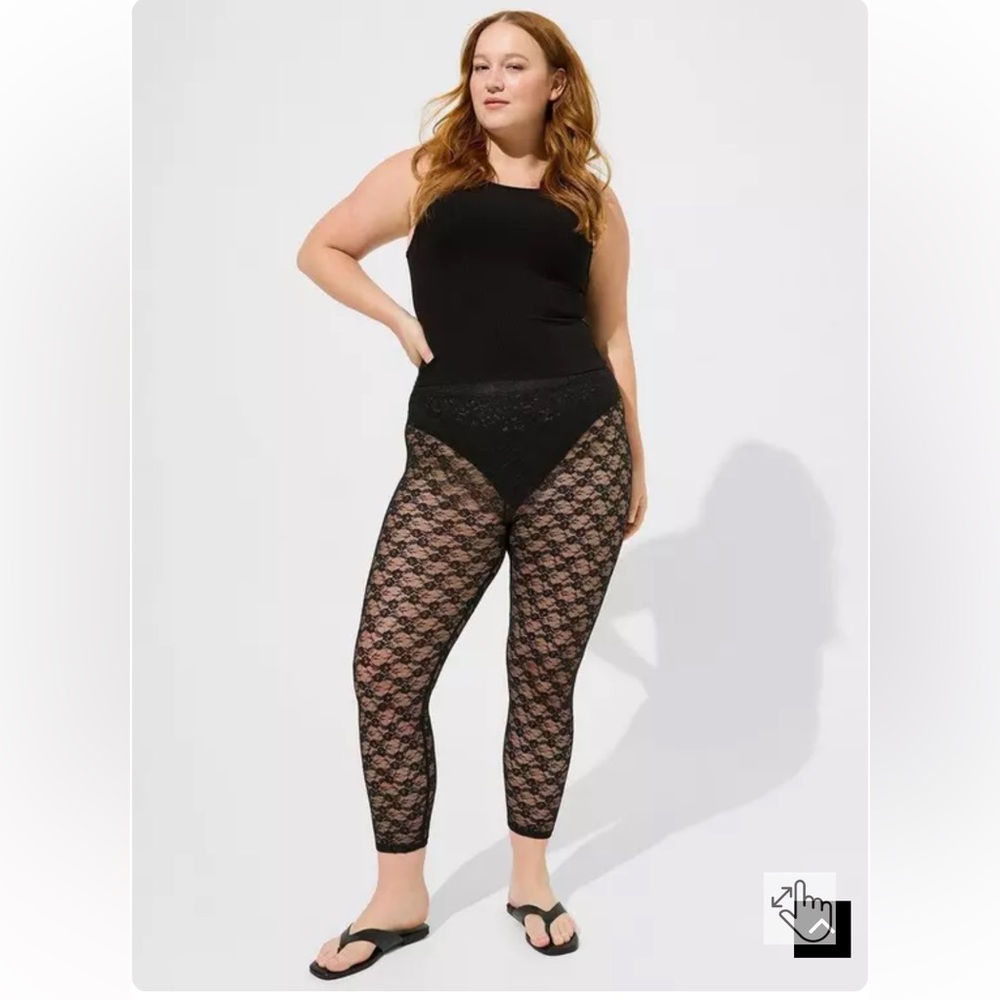 Crop Comfort Waist Floral Lace Legging